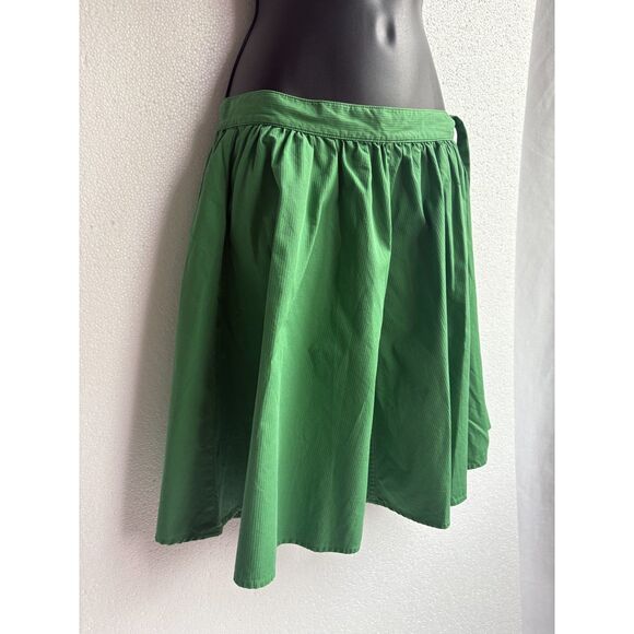 J Crew Green Skater Skirt Size XS Flowy Pockets Short Gathered Girly Summer - Picture 3 of 8